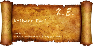 Kolbert Emil névjegykártya